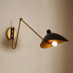 Retro industrial style indoor wall lamps metal material matte surface sconce lights E14 bedroom decoration rotatable led lles