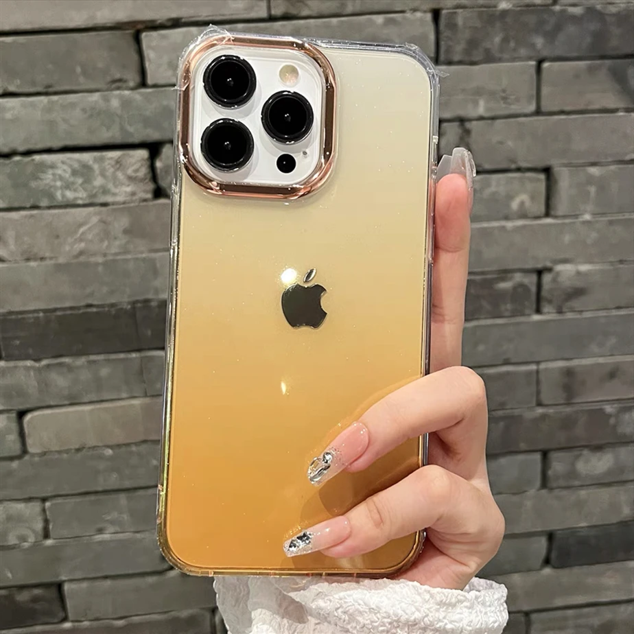 IPhone 16 Pro Max,15,14,13,12,11 plus用の透明で耐衝撃性のある豪華な電話ケース