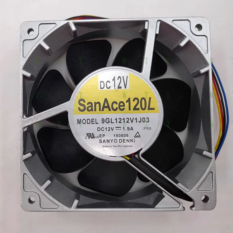 

H 1 PCS Sanyo Fan 9GL1212V1J03 DC12V 1.9A 12038 12CM 4 wire Aluminum Frame Fan