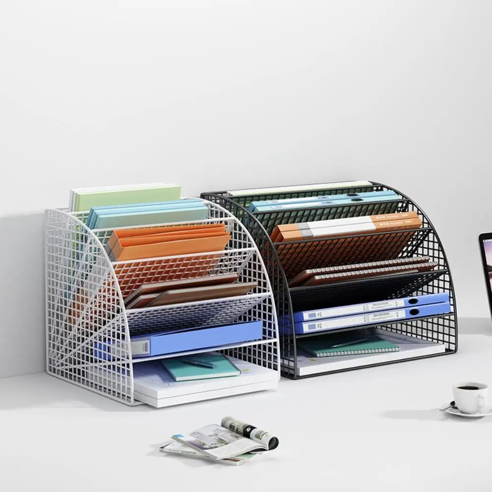 

High Quality Mesh Desk Organizer Multi-functional Convenient File Storage Rack Portable Book Stand Office Supplies