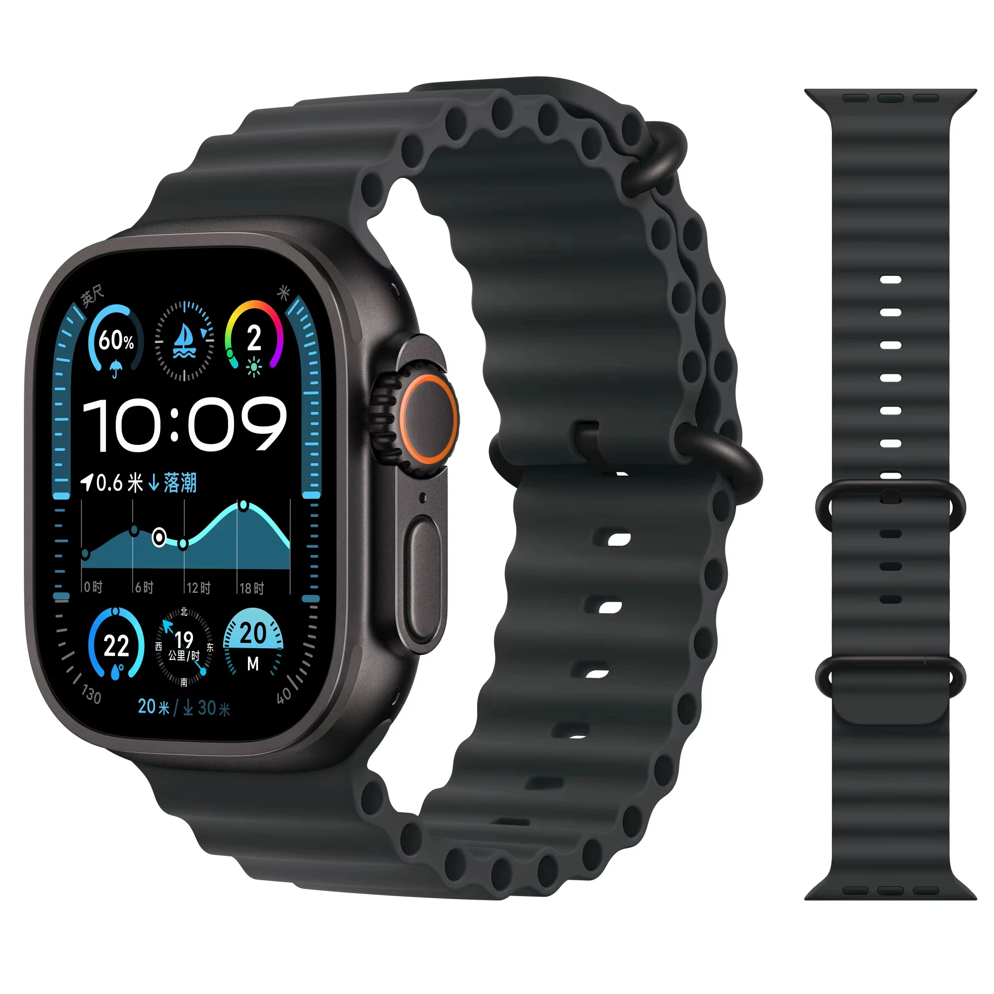 Offizielles Ocean-Armband für Apple Watch-Bänder Ultra 4 3 2 49mm 46mm 44mm 40mm 42mm Sportarmband iWatch Series 12 11 10 9 7 8 SE3 – Detail 1