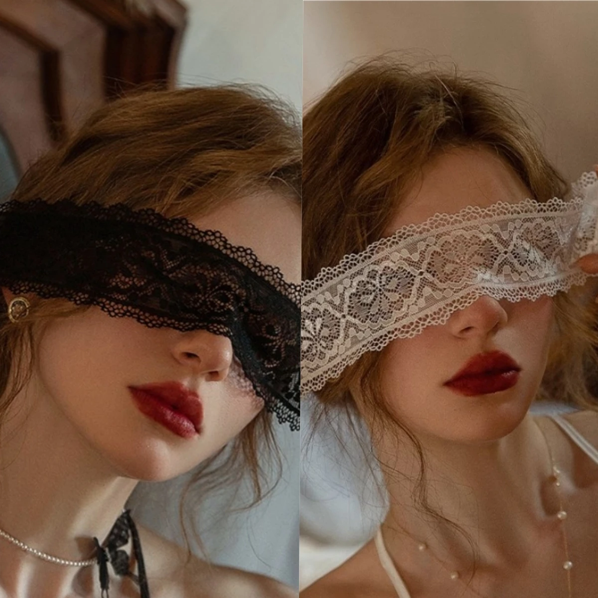 Maschera per gli occhi in pizzo sexy da donna Nero Bianco Scava fuori Maschere per travestimento Copertura per gli occhi Accessori per costumi cosplay per feste di Halloween