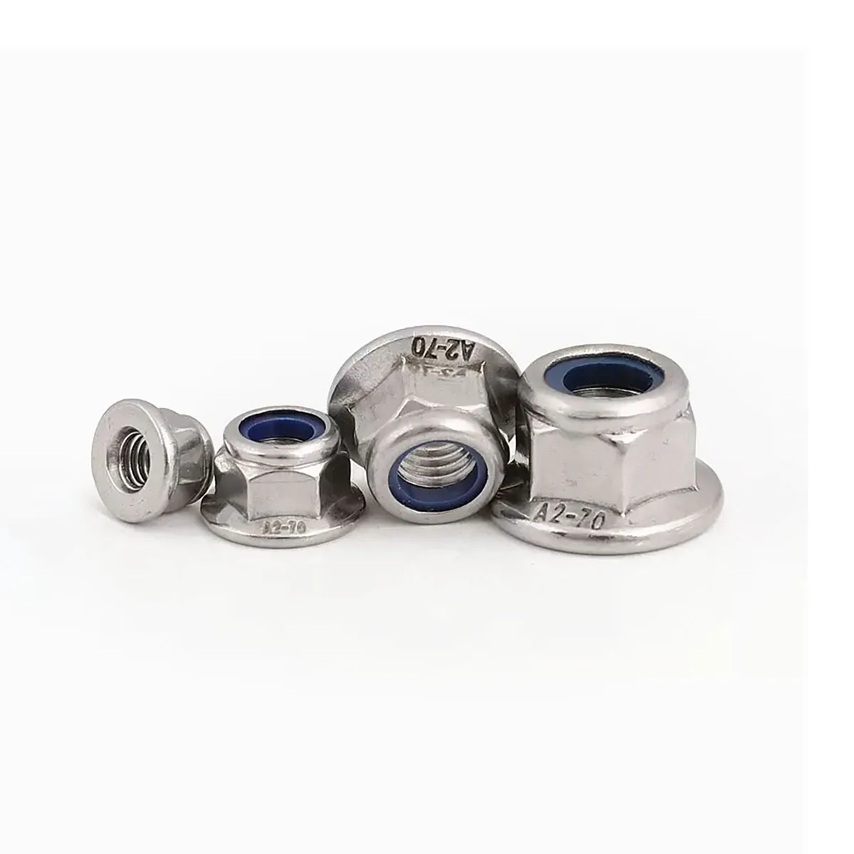 304/316 Stainless Steel Flange Nylon Lock Nut/Nickel Plated Zinc Plated Self-Locking Hexagon Screw Cap To Prevent Loosening