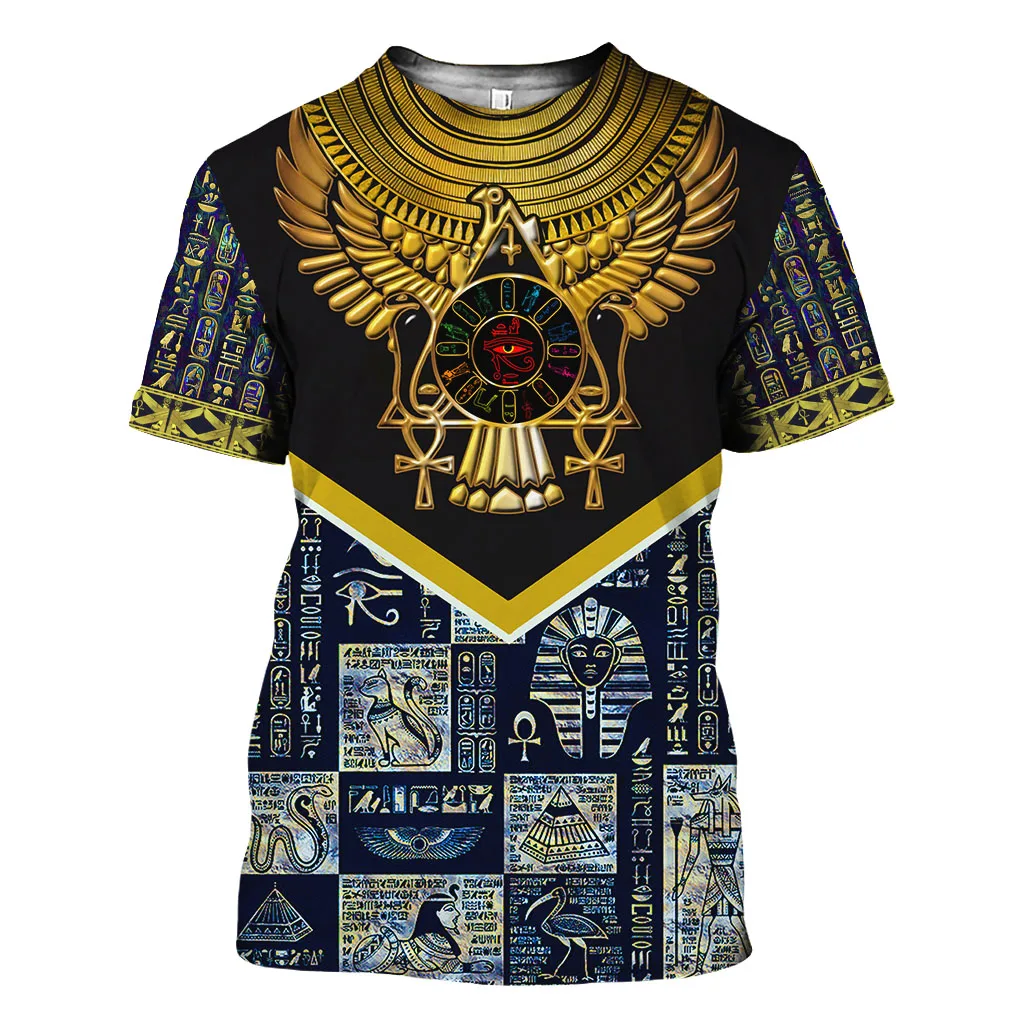 T-shirt manches courtes unisexe, estival et décontracté, avec impression 3D du dieu égyptien Œil d\'Horus, Harajuku, 2023