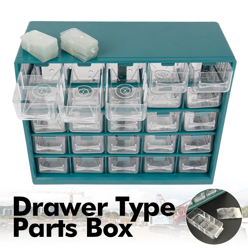 25 Multi-grid Screwdriver Screw Storage Box Parts Toolbox Plastic Hardware Tool Storage box Tool Case Repair tool Box Organizer