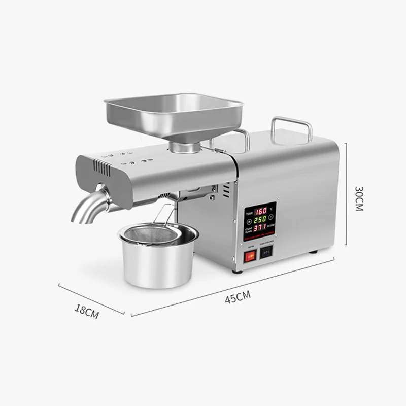 

1000W Oil Press Machine Stainless Steel Temperature Control Home Peanut Sesame Sunflower Seeds Extraction