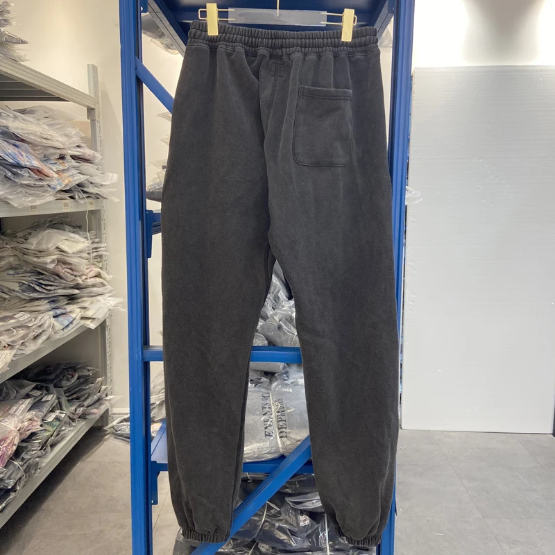 25SS جديد سانت السراويل الرجعية رسالة إعادة مطبوعة طباعة غسلها القديمة فضفاض الصوف Sweatpants الرباط مرونة الخصر بنطلون #2