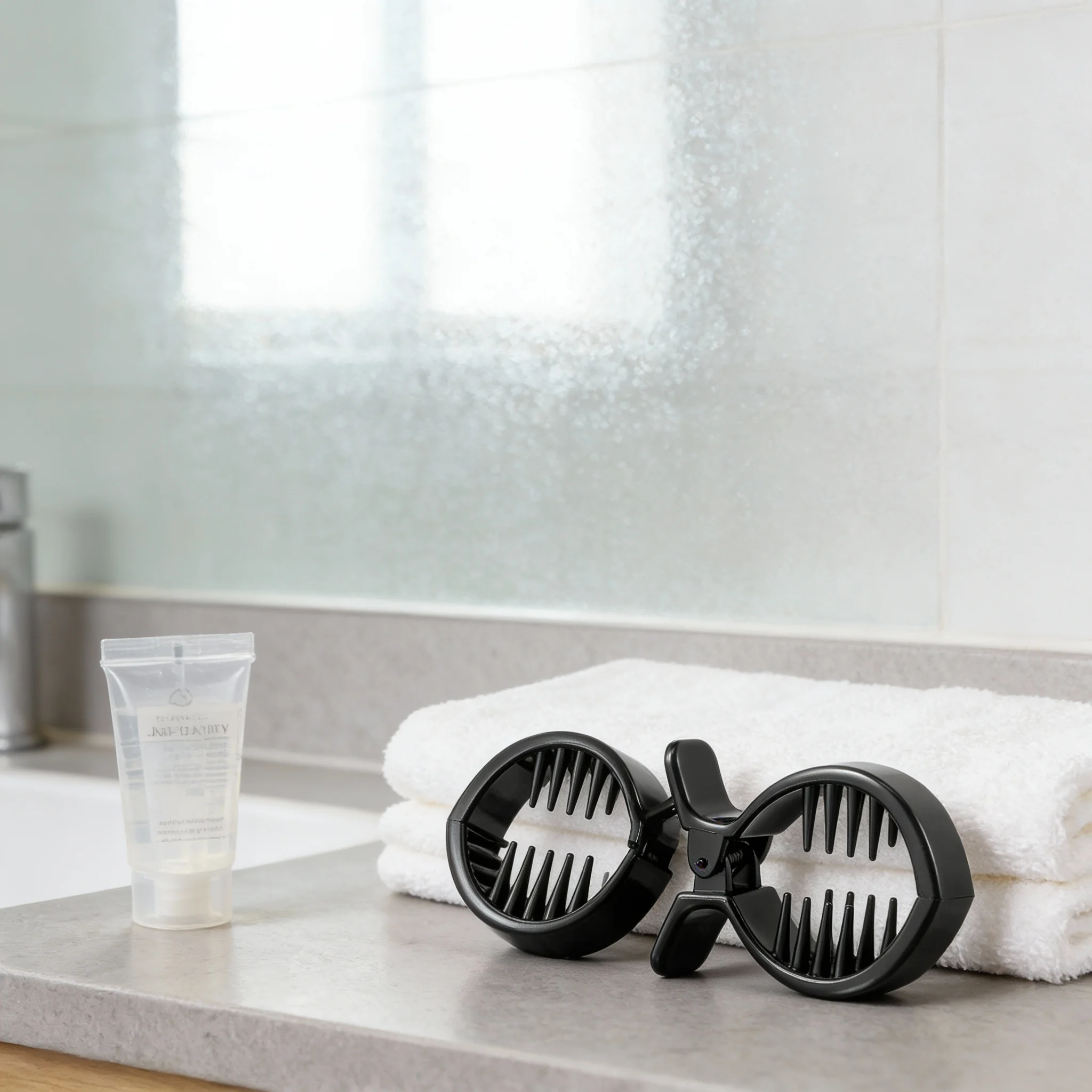 

2pcs Round Inner Toothed Clip Fish Tail Claw Ponytail Holder For Women Updo Bun Thick Hair Wear Durable Plastic Jaw