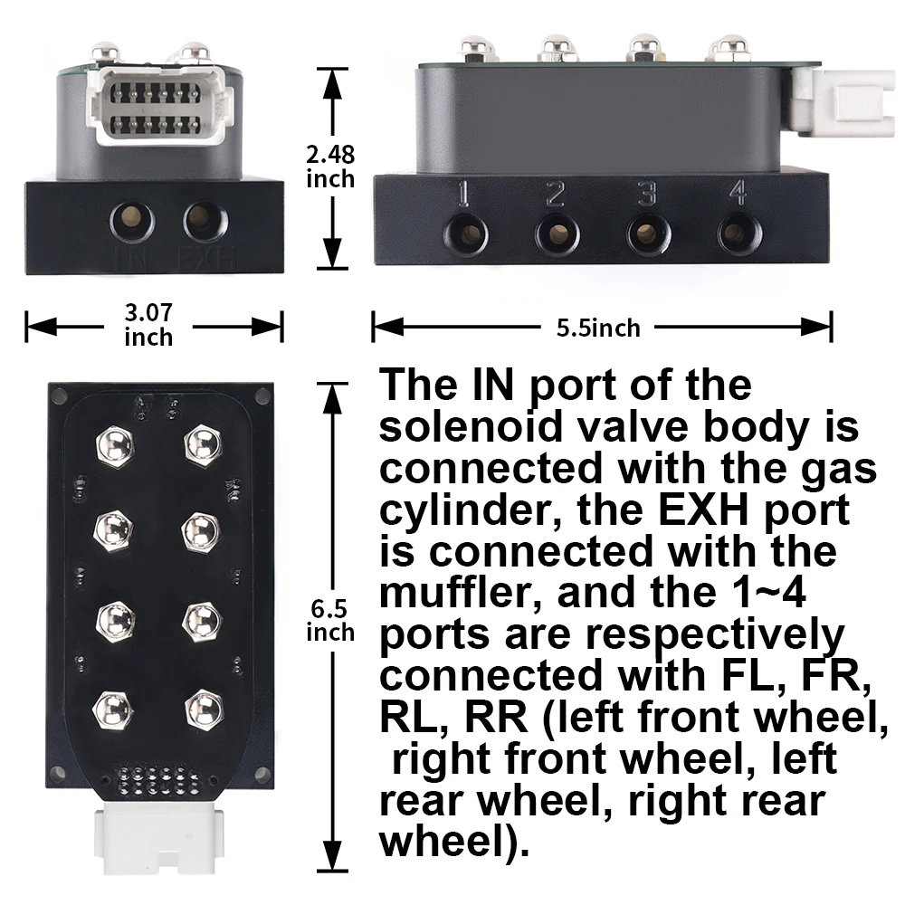 Universal accuair VU4 style solenoid valve unit Air ride suspension Manifold Solenoid valve with remote control one key up