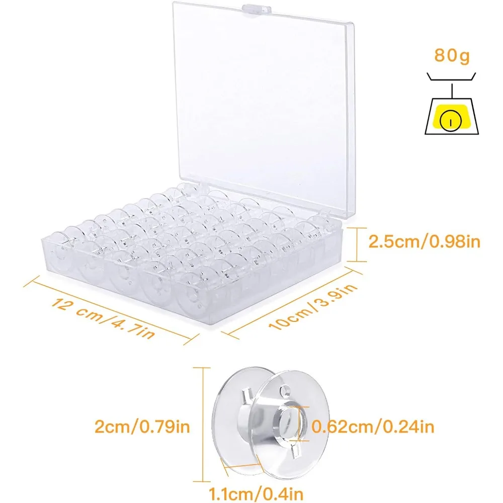 

Accessories Sewing Home Embroidery DIY for Spools Bobbins Empty Spools Bobbins Machine Sewing Box Storage Plastic Clear 50Pcs