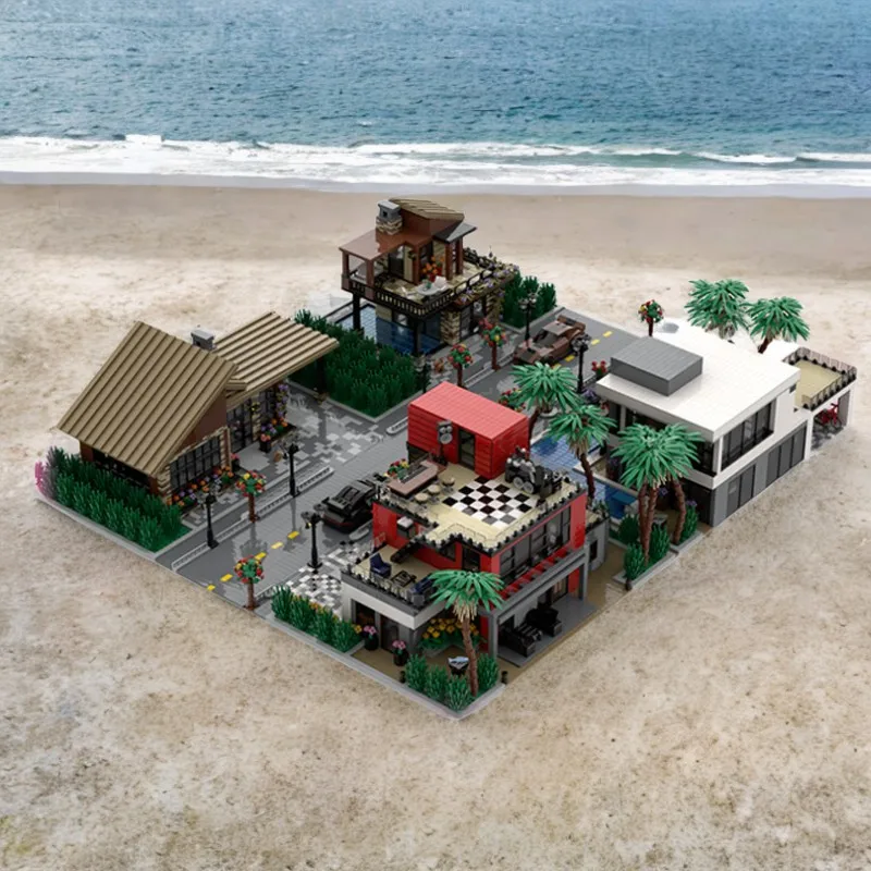 11629pcs MOC Modern Custom Houses Bundle High Tech City Model Building Blocks Toy Display Creative Education Birthday Craft Art