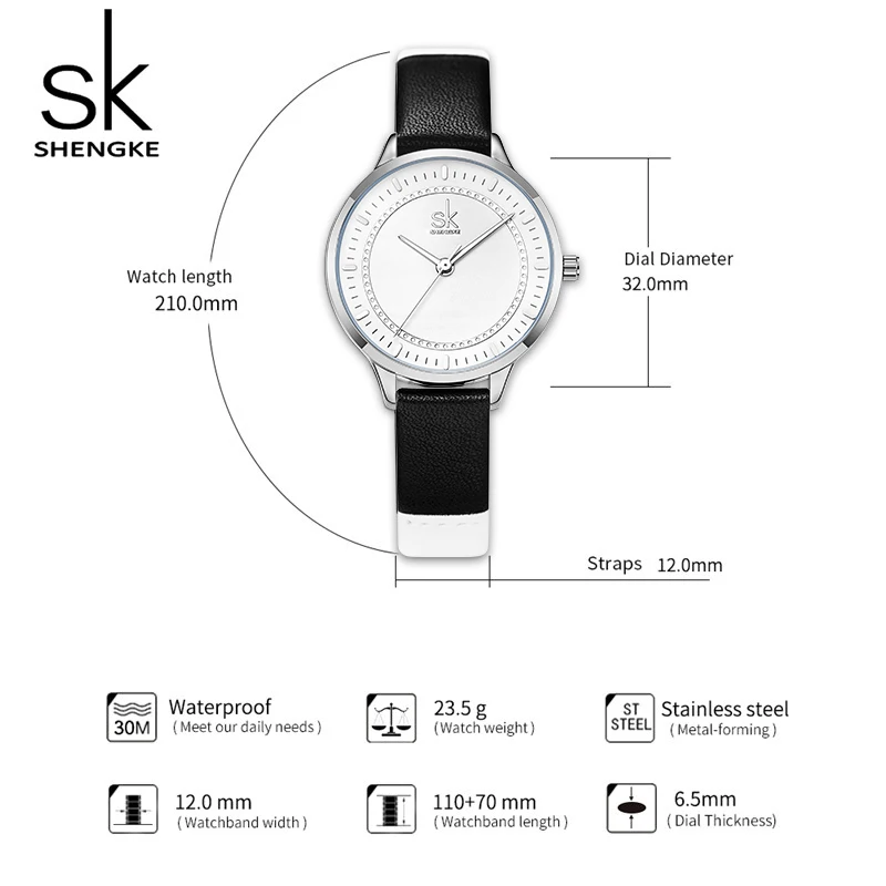 Shengke Fashion Women\'s Quartz Watches Original Design Ladies Top Brand Women\'s Wrist watch Best Gifts Clock for Girl  or Female