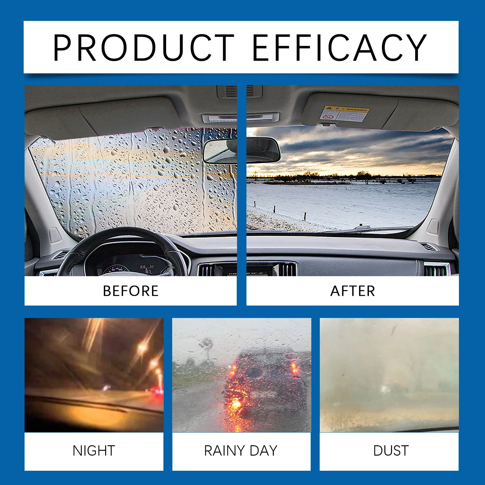 Car Glass Cleaner Windshield High-Efficiency Degreasing Film Defogging Rainproof Descaling Water Repellent Glass Cleaner 120ml