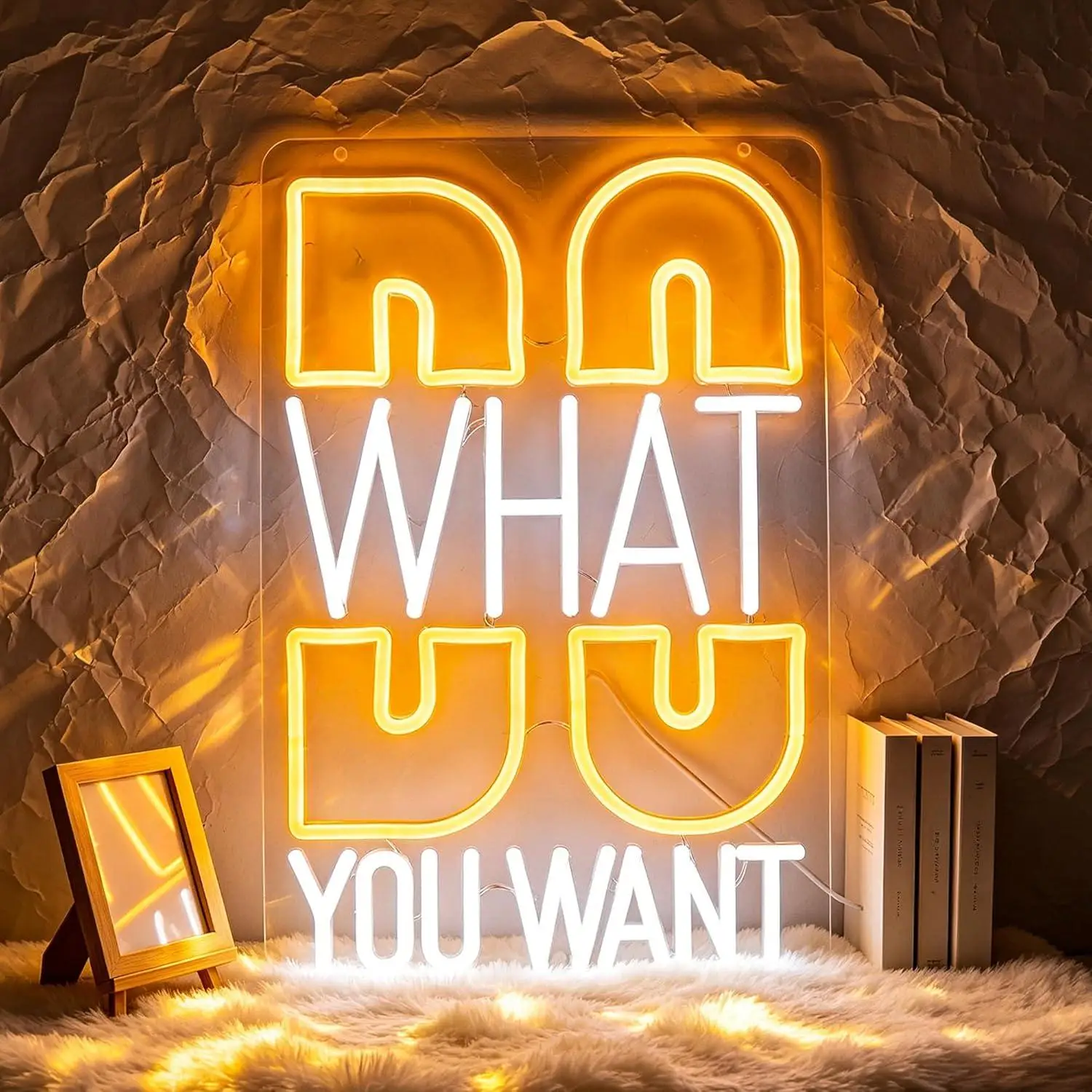 Do What You Want Neon Sign USB Dimmable LED Lights for Bedroom Office Lounge Bar Home Inspirational Theme Wall Art Decor Gifts