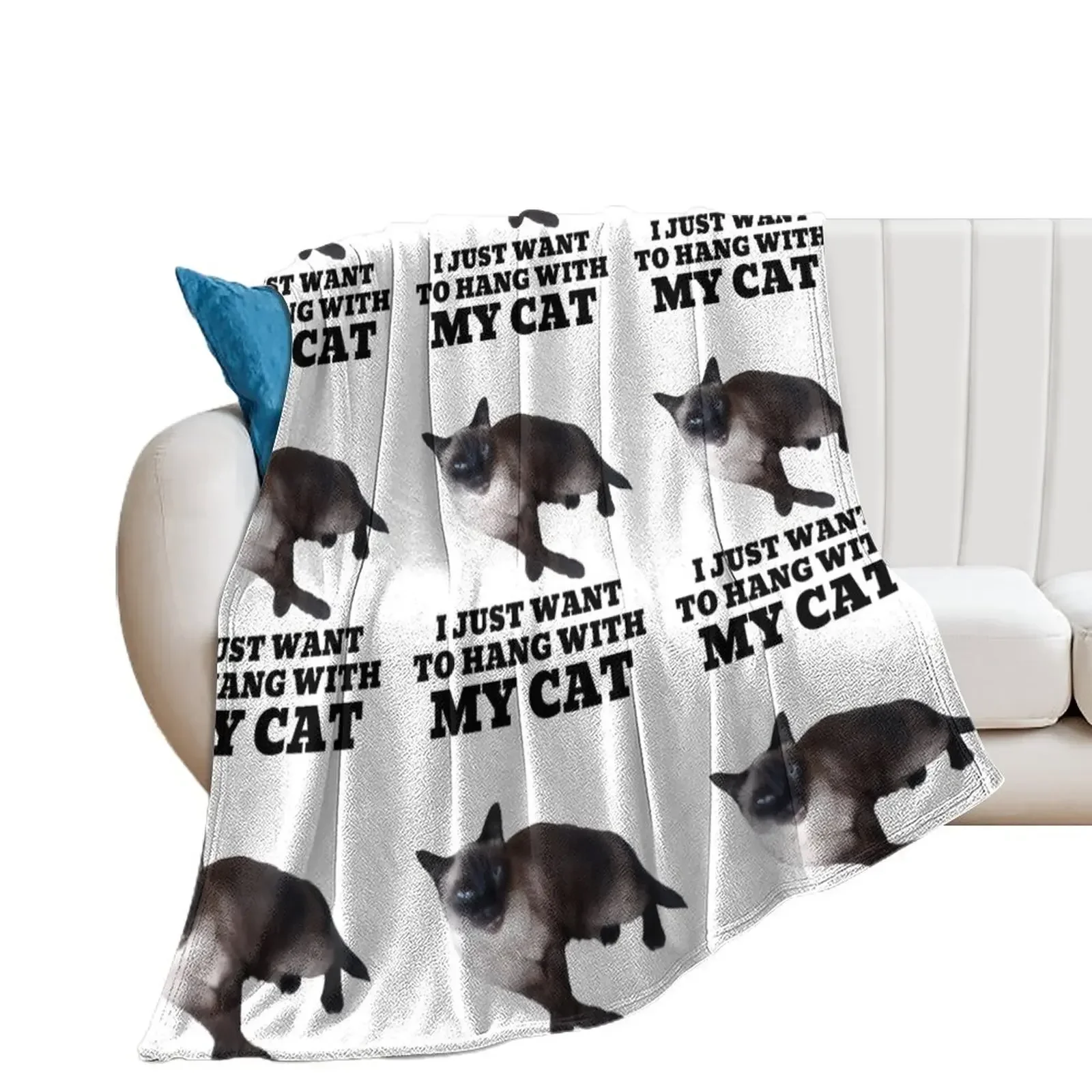 

I Just Want to Hang out with My Siamese Cat-animal Lover-cats Gift Idea Throw Blanket blankets and throws Blankets