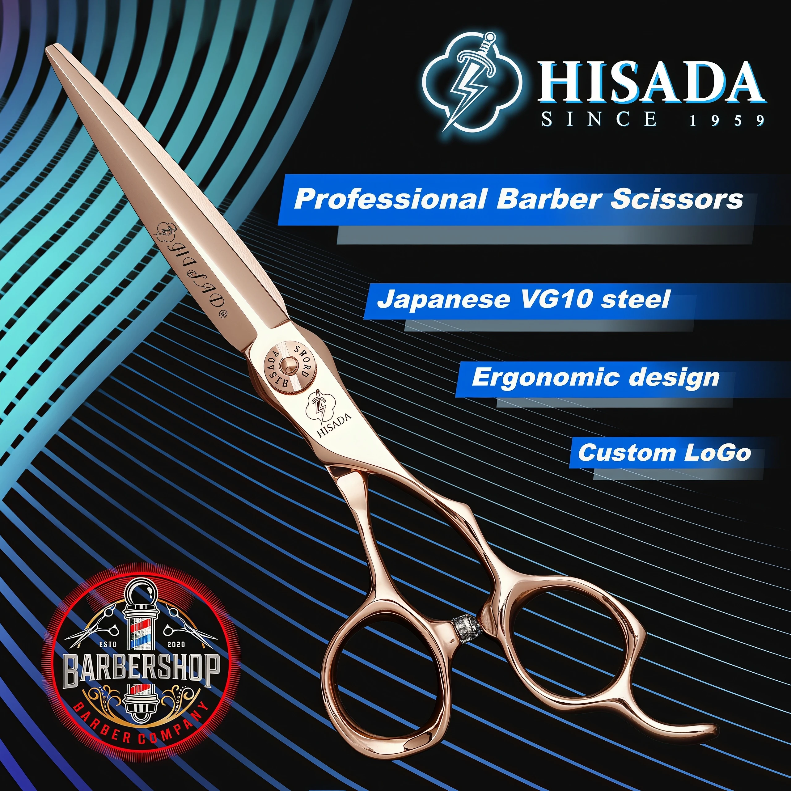 Hisada Professionelle Friseurscheren, Spezielle Haarschneidewerkzeuge Für Friseursalons, Effilierscheren, Haarscheren S6857D16Eae34468484010Bd8Bbcb0Be5J