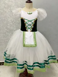 Giselle-Robe Tutu Longue en Tulle pour Fille et Adulte, Costumes de Ballet, Vert Romantique, Ballerine de Skate, Robe de Chœur pour Spectacle sur Scène