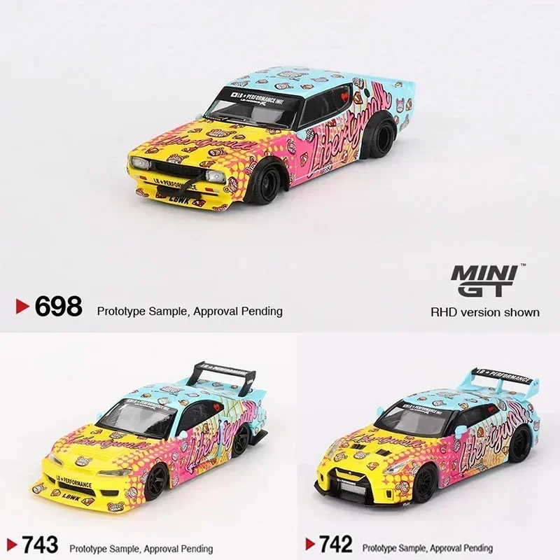 In Stock LBWK Skyline Kenmeri KUMA KPGC110 MINIGT 698 702 743 1:64 Diecast Car Model Toys