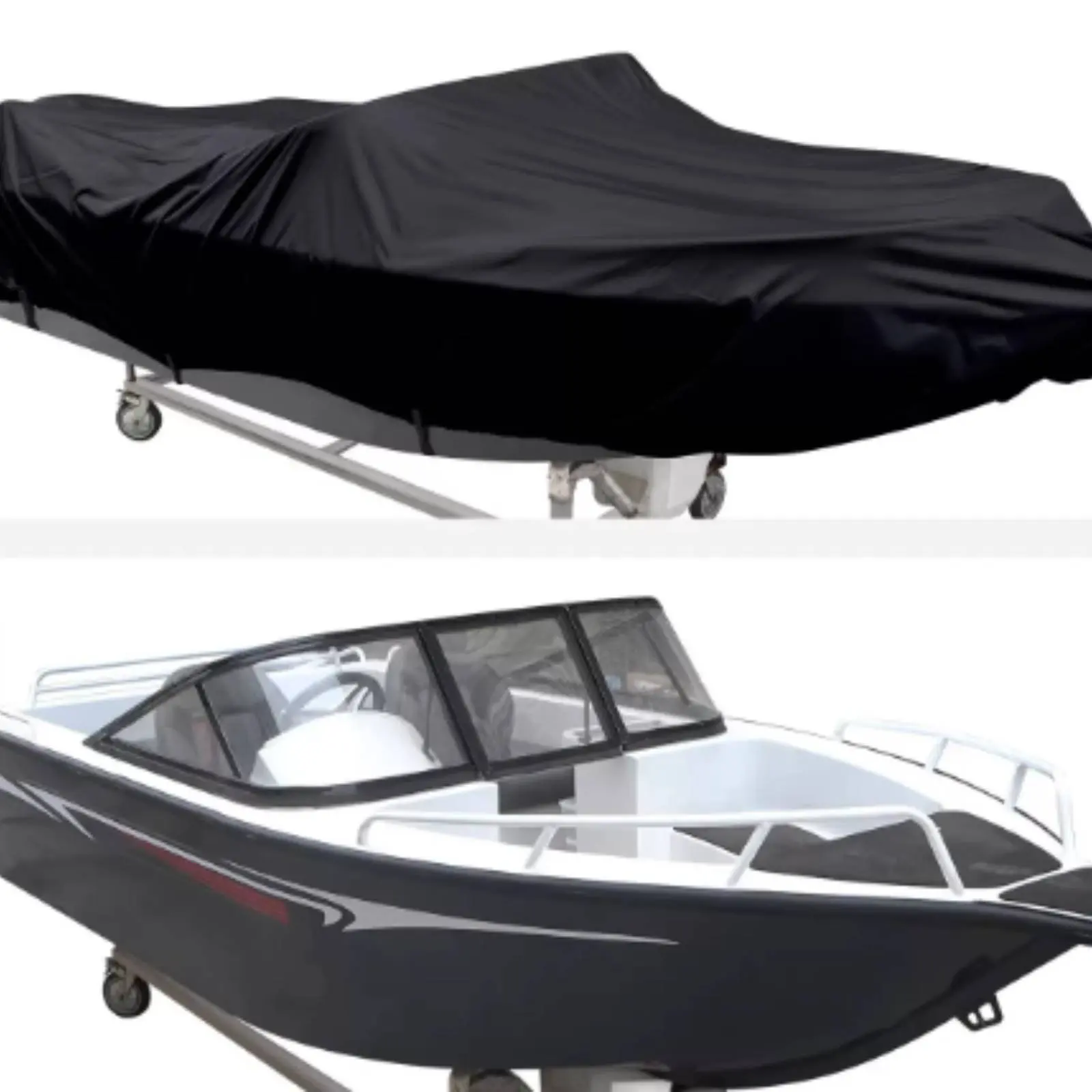 

Speedboat Cover 420D Oxford Material Fishing Boat Cover Dustproof Sunproof for Transport, Mooring