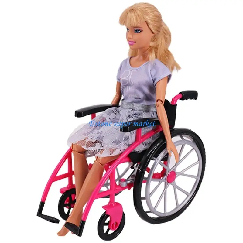 090B 3PCs Safe Plastic Rehabilitation Play Set Compact Foldable Wheelchair And Adjustable Crutches For Toddlers