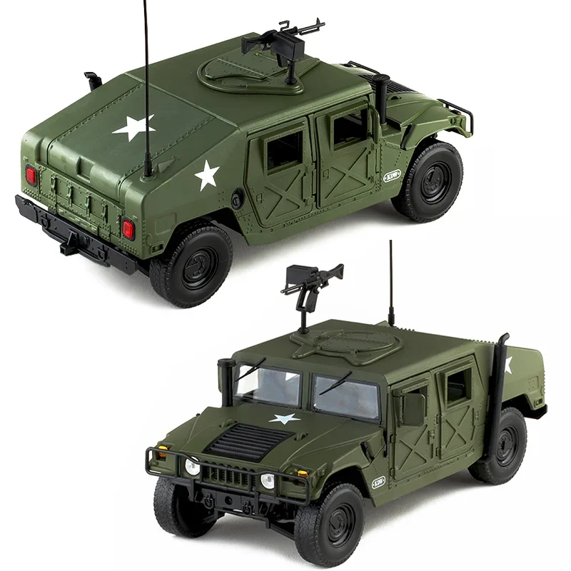 Diecast Alloy   H1 Military Off-road Vehicle Armored Cars Model Adult Classics Collection Toys Souvenir Static Display