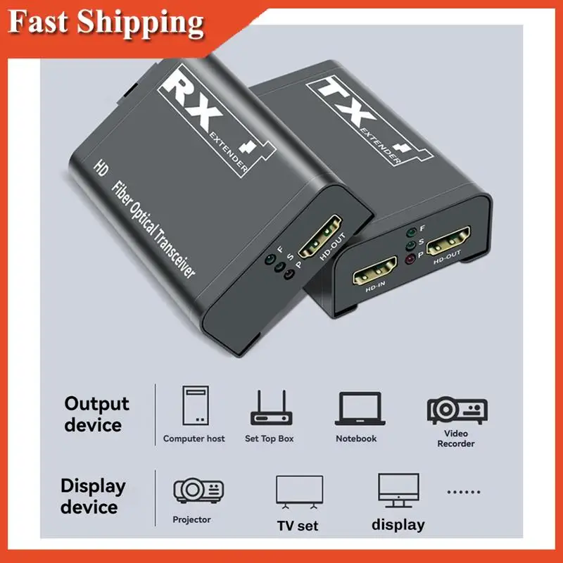 Efficiënte 3 km-compatibele glasvezelverlenger 1080P HD naar glasvezel videozenderontvanger Converteer enkele SC-vezel US Pl