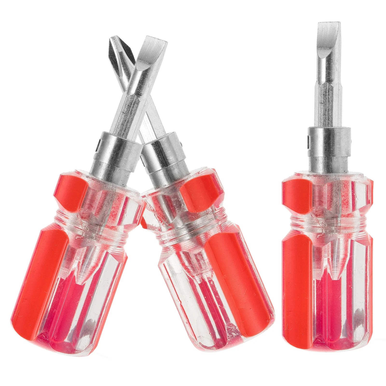 

3pcs Miniature Flat Screwdriver Set Short Handle 2in1 Cross Head Tools Small Rechargeable Hand Portable Pocket