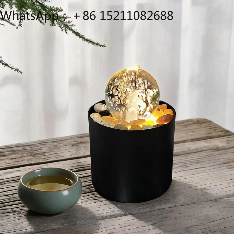 SCY Fortune-Attracting Flowing Water Ornament Circulating Water Entryway Sideboard Decoration Fountain Small Water Feature