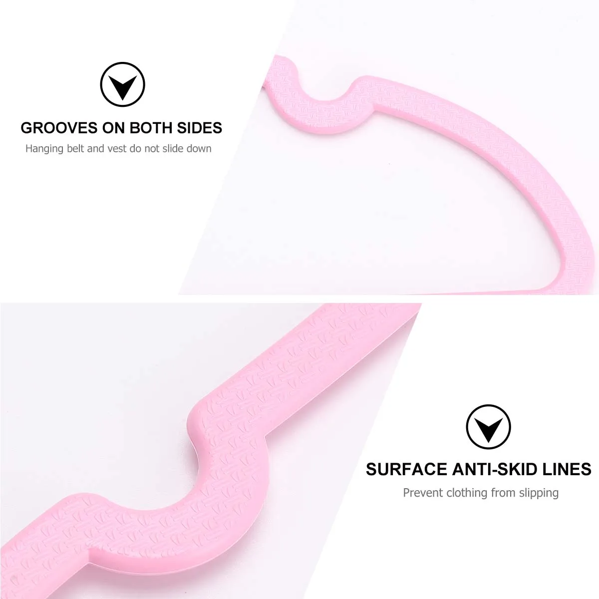 

10pcs Pink Clothes Coat Hanger Pcs Shape Hangers Anti Clothes Hanging Racks Rust Closet Racks for Shirts Pants Scarf Child