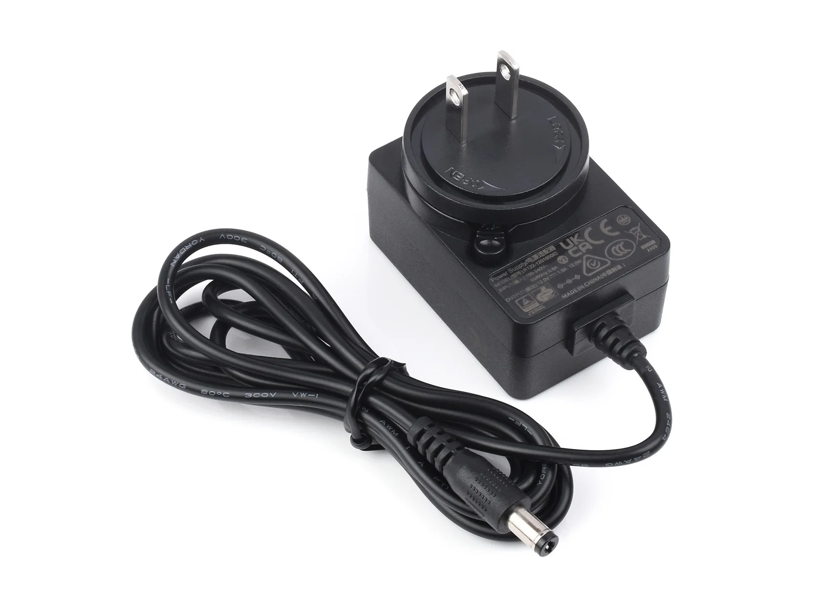 

Waveshare Power Supply Power Adapter, 12V/1A, DC Jack Output, OD 5.5mm, ID 2.1mm, Option For US / EU / UK Plugs