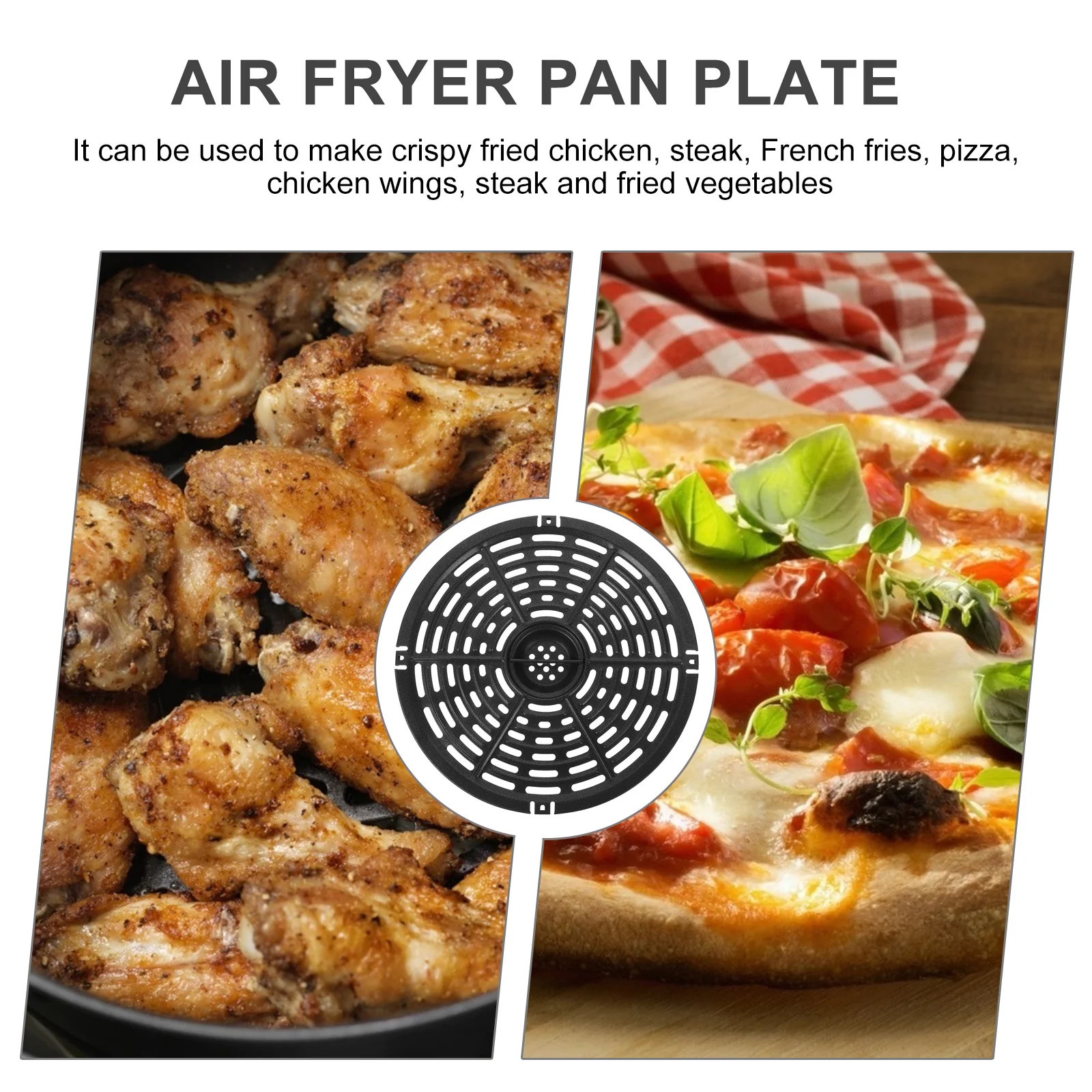 

Air Fryer Replacement Pan Non-Stick Grill Plate For Healthier Low-Oil Cooking Universal Fit Kitchen Accessory Tool