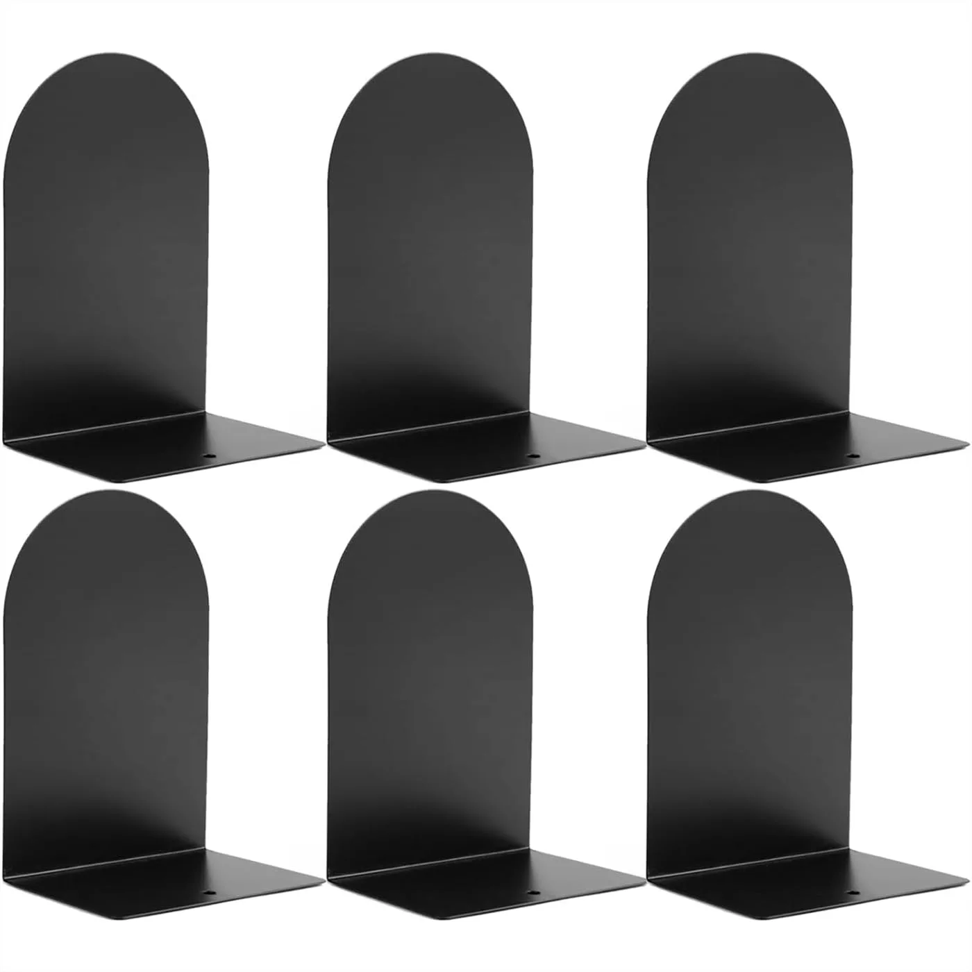 

Metal Book Ends for Shelves - 6Pcs Bookends for Heavy Books Non-Skid Decorative Book Stopper for Home Office School Desktop