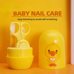 4-PCS Baby Nail Care Set Child Safety Nail Clippers Nail Scissors Nail File Tweezers Nasal Care Set Baby Care Products With Box