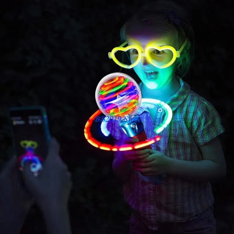 q0kb-光るスターラウンドボールスティックライトアップスピニングボール杖スティックパーティー用品光る-led-スティックおもちゃライトショーの好意