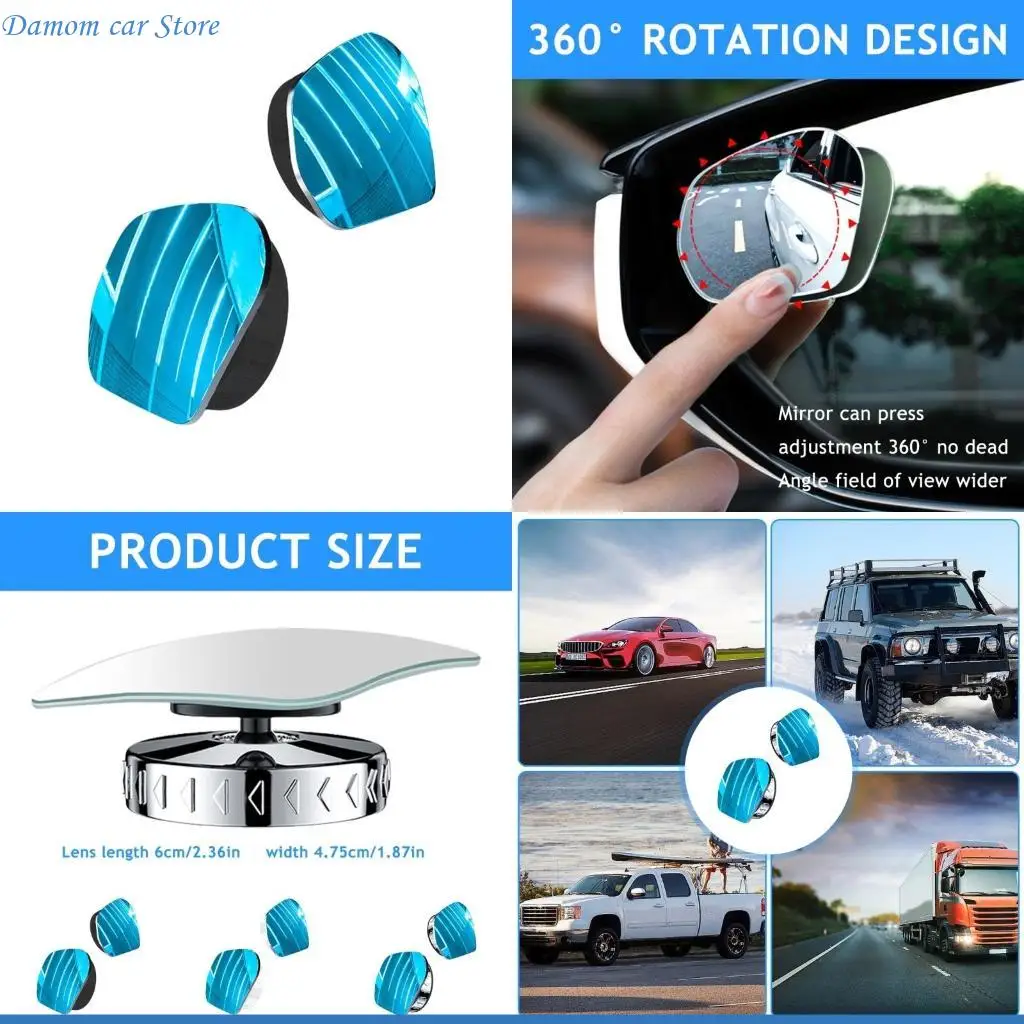 

A2UC Blind Spots Стеклянное безрамное вспомогательное вспомогательное стеклянное мотоцикл с универсально широкоугольным стеклом