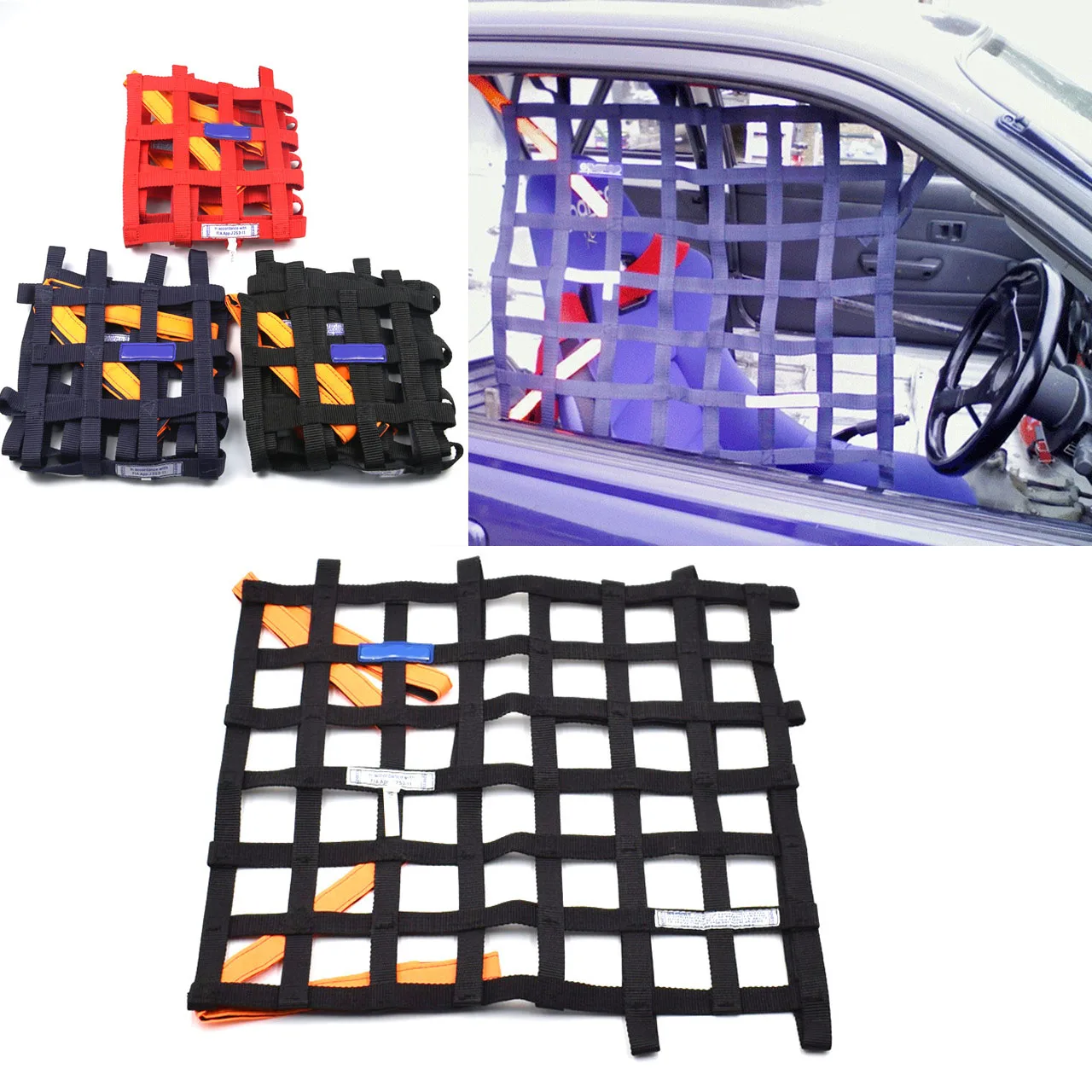 

Universal racing window net, racing window protection net, off-road vehicle drift modification safety collision protection net