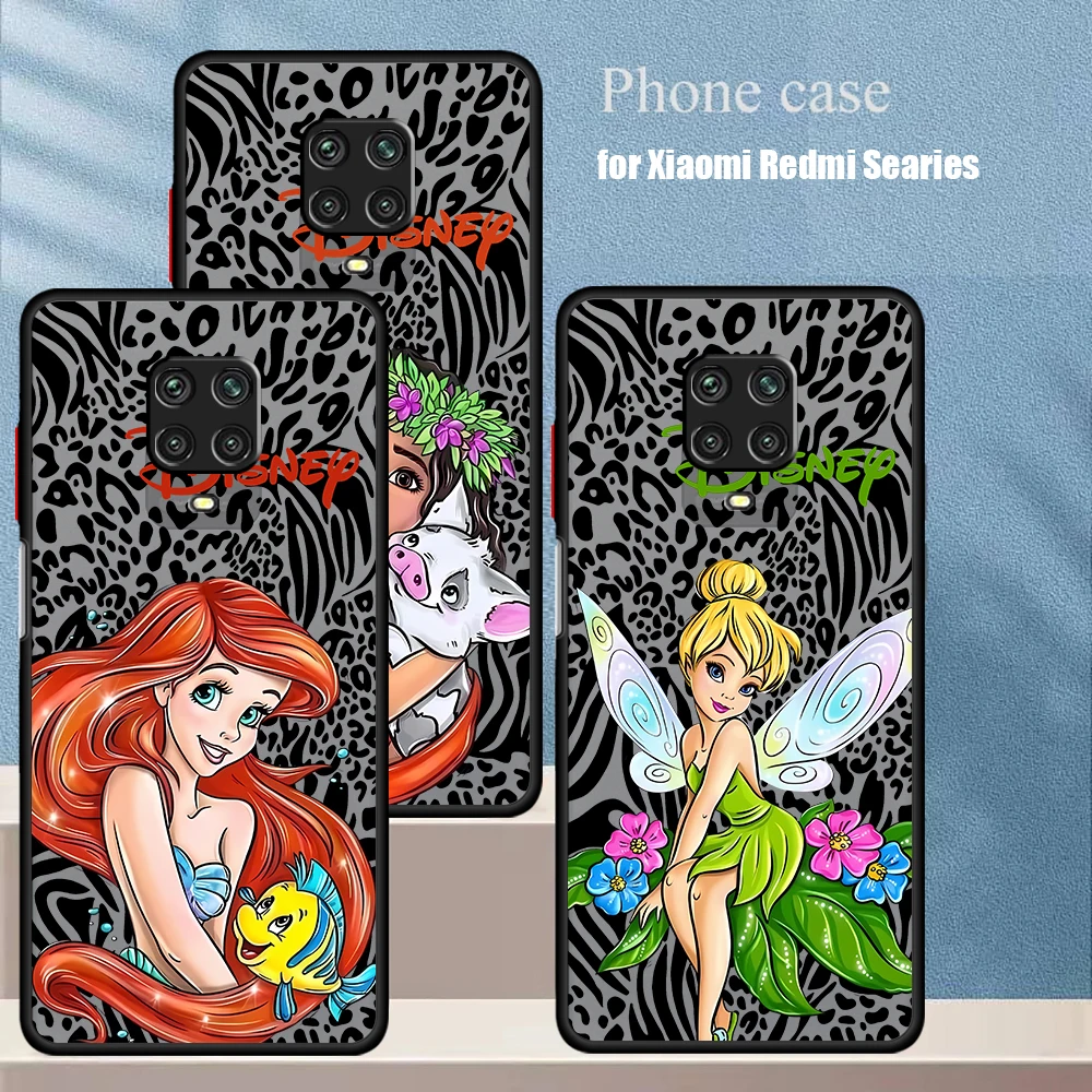 Disney Princess Art Matte Phone Case para Redmi 10A 9A K40 Pro 10 12 5G 9C A2 9 10C 9T A1 Plus 12C Luxury Cover