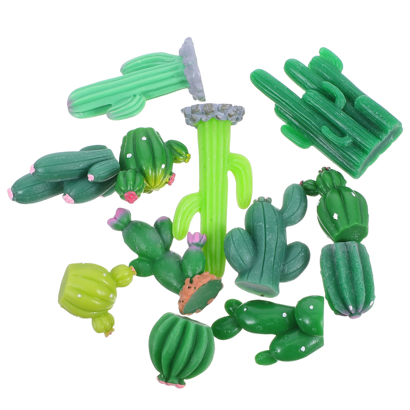 

12pcs Micro Landscape Dashboard Decor Mini Desk Cartoon Sculpture Resin Landscape Cactus Desert DecorationsDIY
