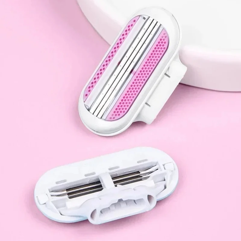 

Safety Razor Blades Women Beauty Bikini Hair Removal Shaving Blades Set Shaver 3-Layer Replacement Heads ﻿