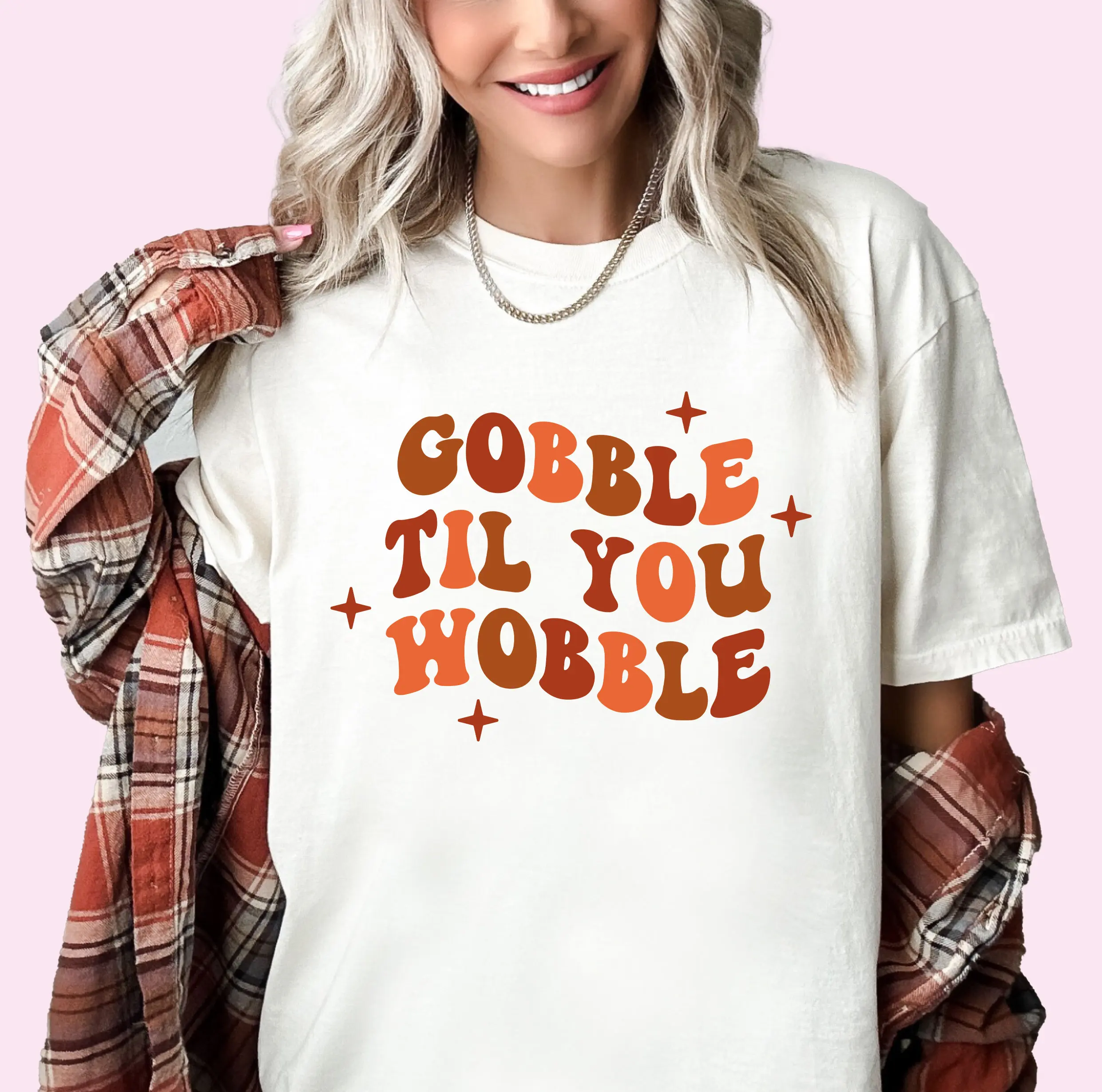 Gobble Til You Wobble T Shirt Thanksgiving Turkey Funny Day Family RTR12