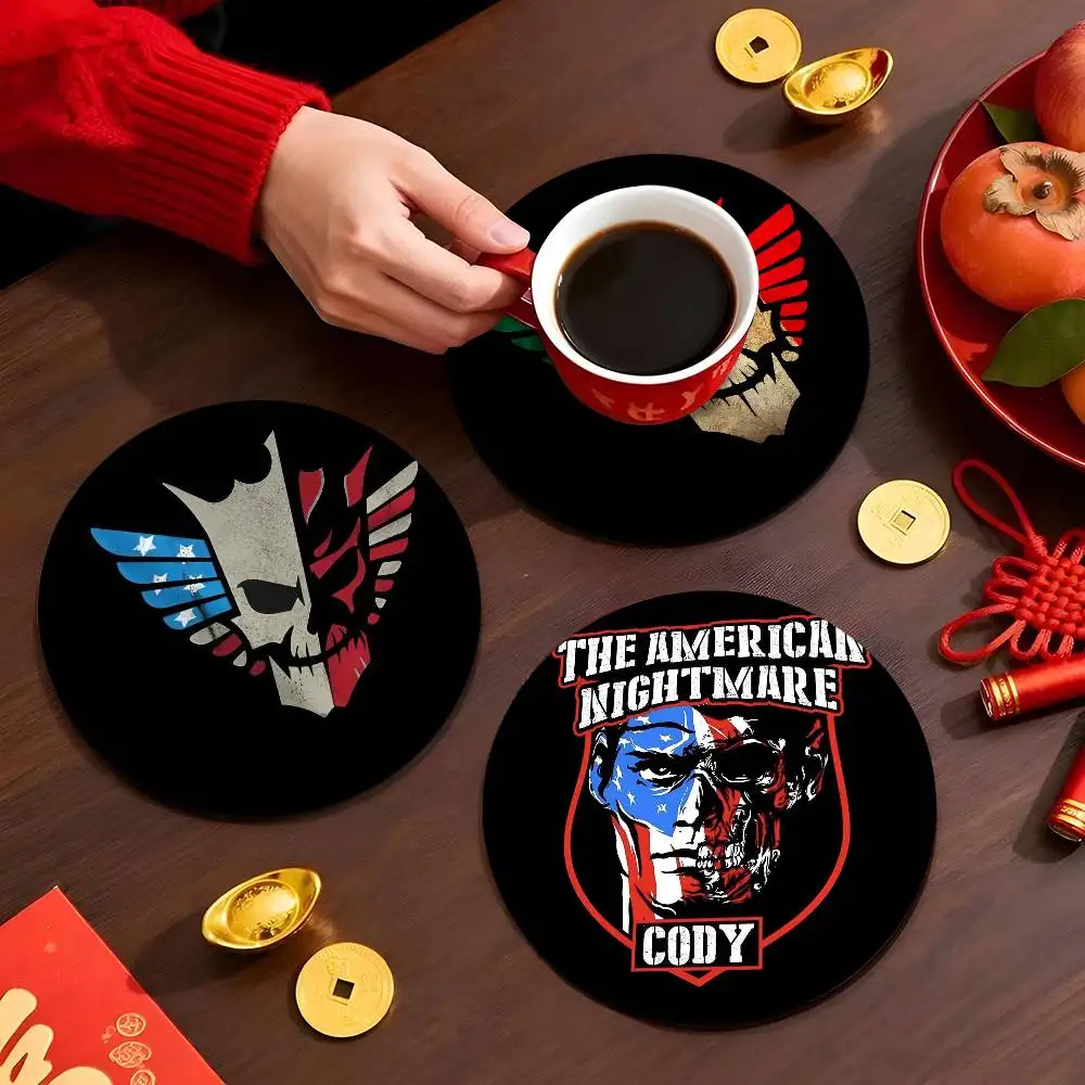 

C-Cody R-Rhodes Wooden Coaster Suitable For Restaurants And Coffee Shops Easy To Wash And Clean
