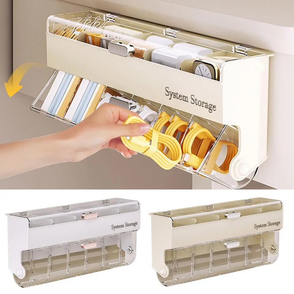 Wall Storage Box Self-adhesive Anti-slip Classification Storage Cosmetic Socks Underpants Container Bathroom Storage Case