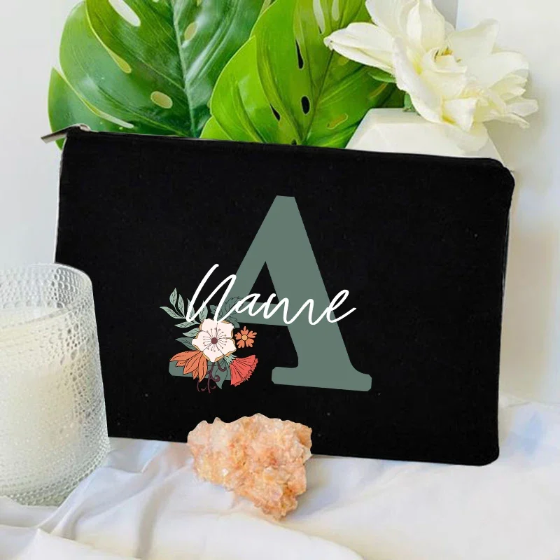 Custom Name Cosmetic Bags Travel Makeup Pouch Toiletry Kits Teacher Appreciation Gifts School Supplies Pencil Case Coin Purse