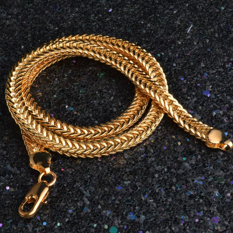 ARAVANT 925 Silver 18K Gold Necklace Chains For Men Women Fashion Jewelry Accessories