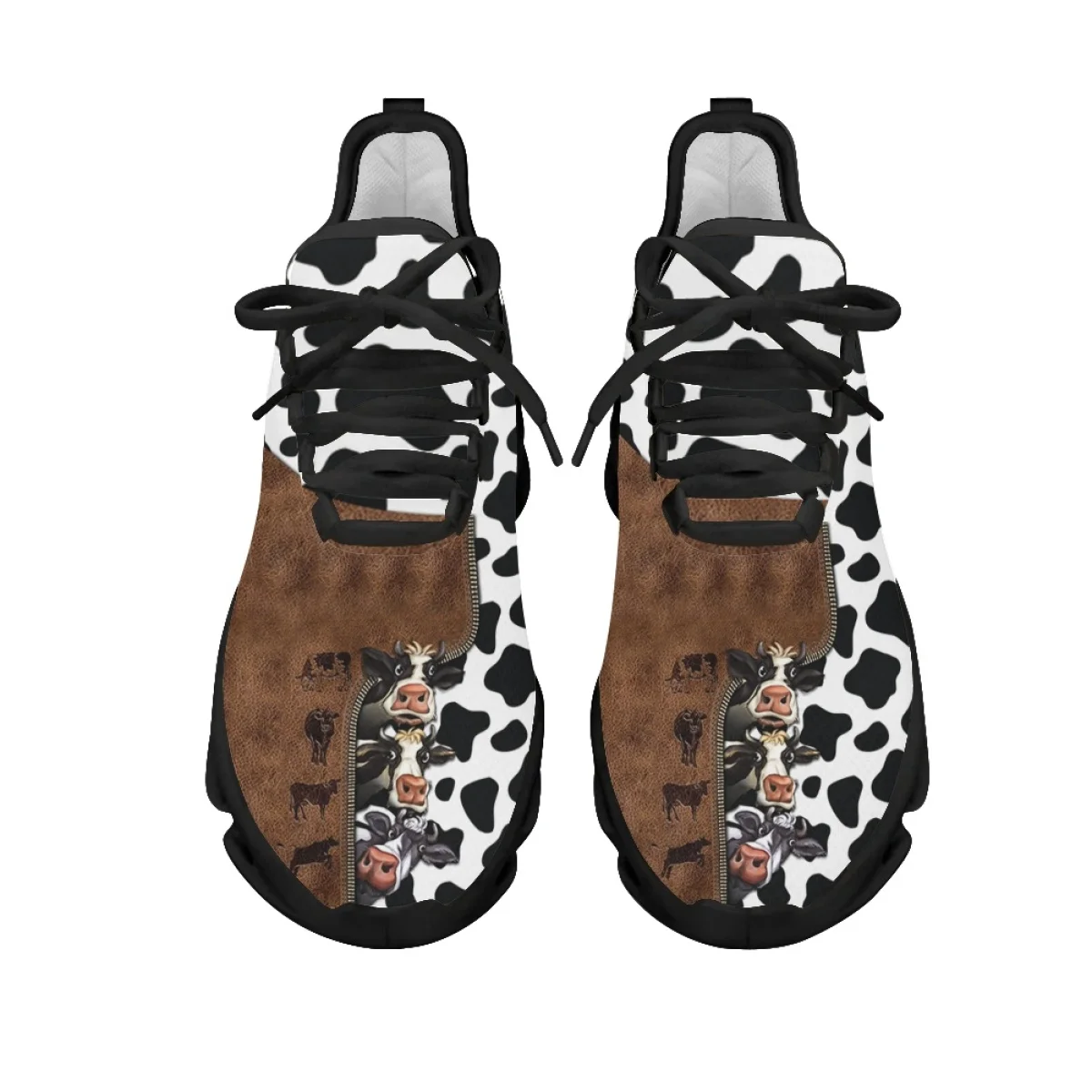 INSTANTARTS Outdoor Mesh Sneakers Milk Cow Leather Design Causal Running Shoes Shockproof Light Walking Footwear Classic Tennis