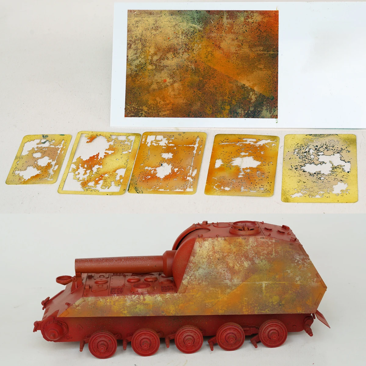 

Scale Model Kit Painting Tools Reusable Metal Hollow Airbrush Stencil Spray Mask Rust Streaks Heavy Rusting Multi-Scale
