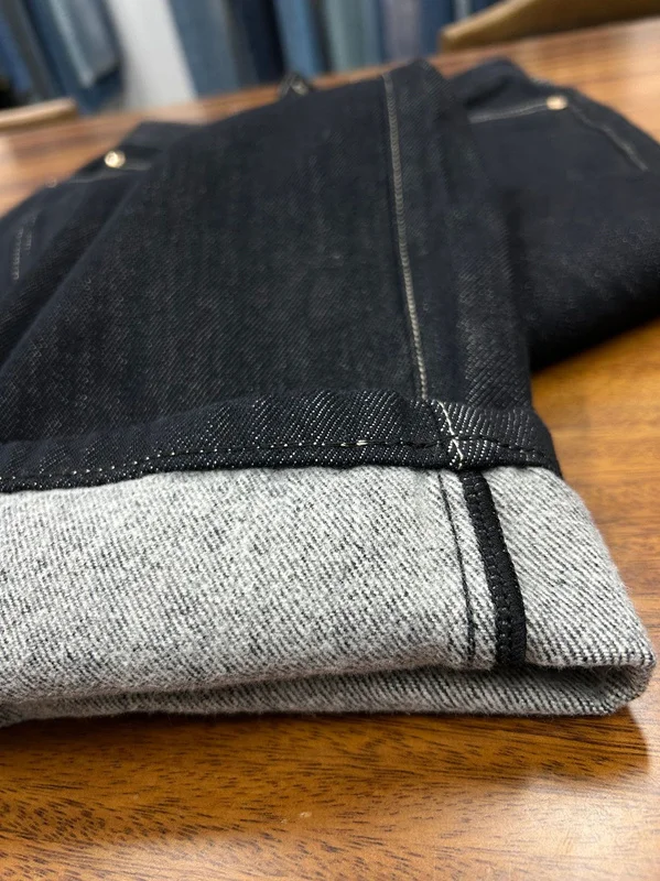 Jenny&Dave Vintage Navy Mom Jeans Women's Mid-Waist Blue and Black Non-Fading Fleece-Lined Straight Denim Pants Woman Clothes - view 6