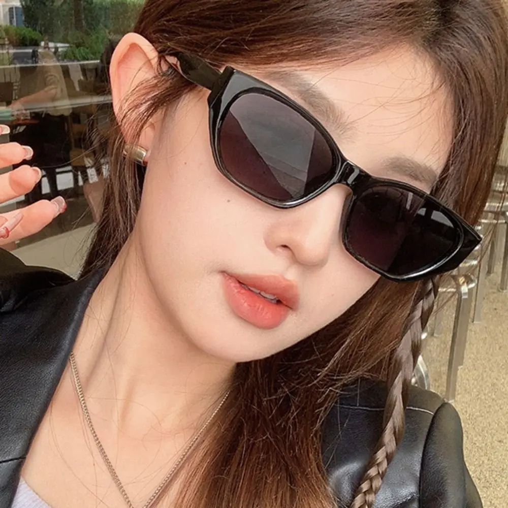 Fashion Retro Square Sunglasses Summer Outdoor Cat Eye Sunglasses Sunscreen Shades Anti-UV Sunglasses Small Frame Eyewear