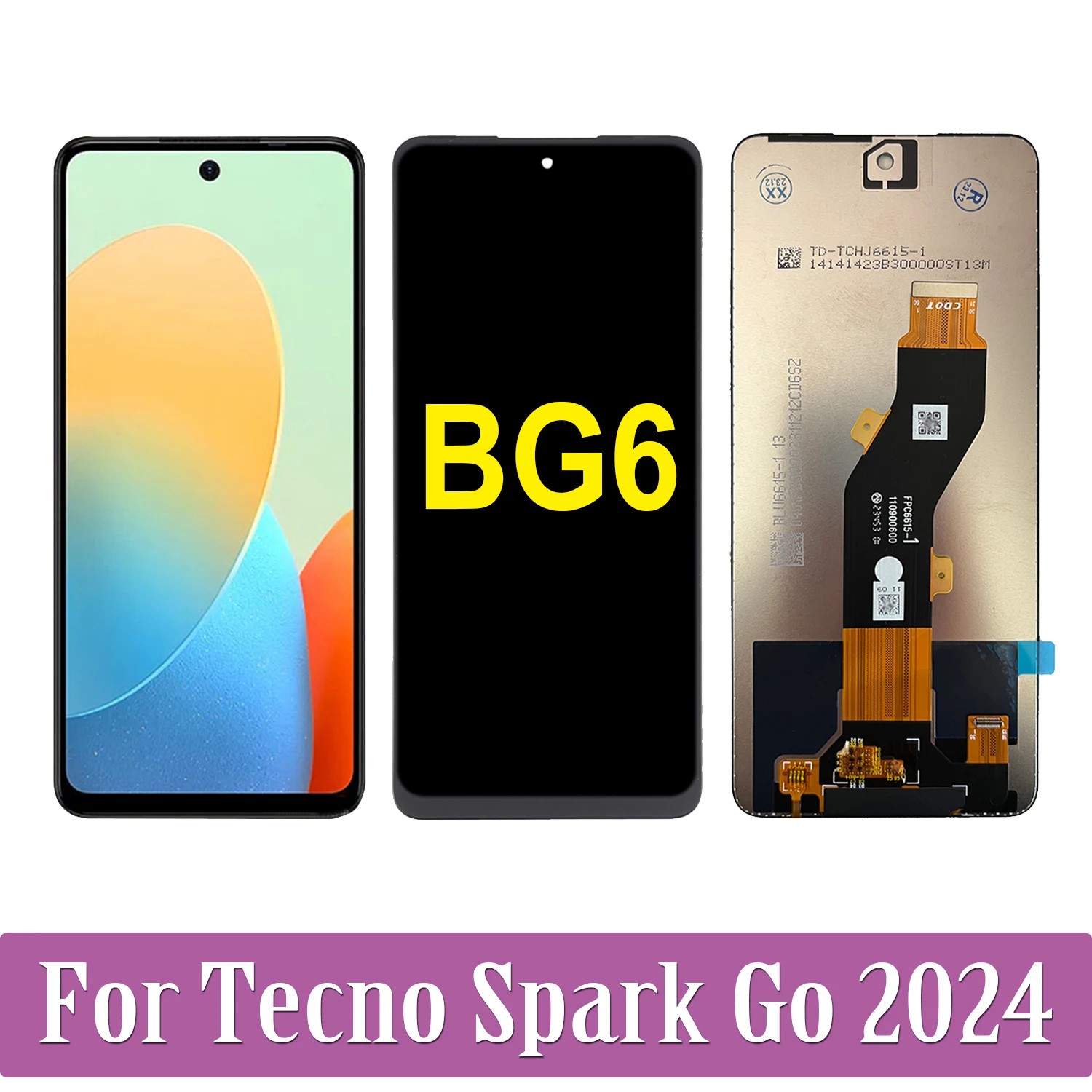 For Tecno Spark Go 2024 BG6 LCD Display Touch Screen Digitizer Assembly