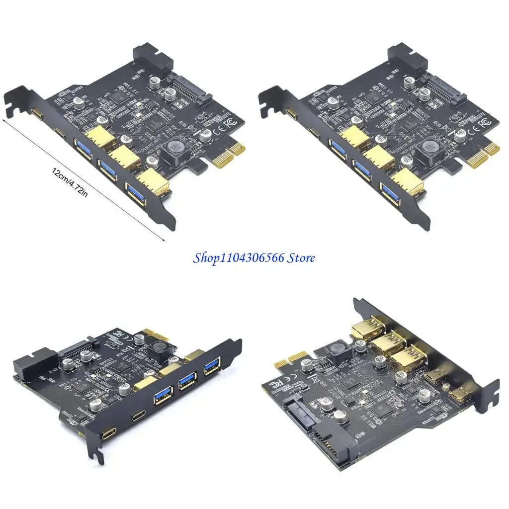 

02DD Expand Your Computer's Ports with USB 3.2 Gen1 Type C PCIE Card Hub - PCI-E Adap